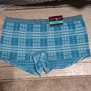 New No Boundaries Teal Plaid Glitter Panties Boyshorts